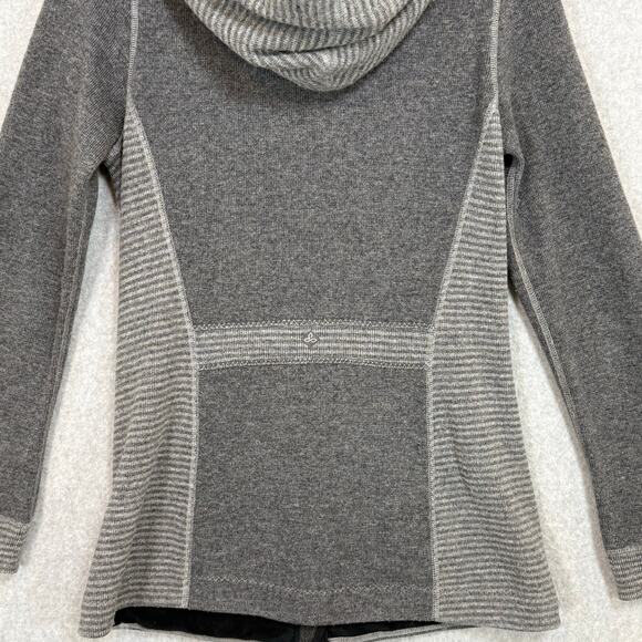 prAna Kari Sweater Jacket Wool Blend Womens S Striped Hooded Cozycore Everyday - Picture 13 of 16